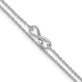 Sterling Silver Rhodium-plated 2-Strand Infinity 9 inch Plus 1 inch Extender - Total 10 inch Anklet
