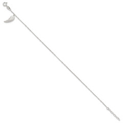Sterling Silver Wing Charm 9 inch Plus 1 inch Extender - Total 10 inch Anklet