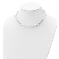 Sterling Silver Rhodium-plated 3.25mm With 2in. Ext Cubetto Chain