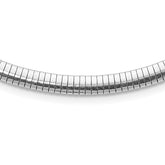 Sterling Silver Rhodium-plated 5.2mm With 2in. Ext Cubetto Chain