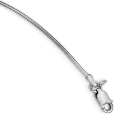 Sterling Silver Rhodium-plated CZ With 2in Ext Round Omega Necklace
