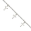 Cross Station Figaro Bracelet in Sterling Silver, 2mm, 7.5 Inch - Sophia Jewelers