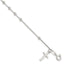 Beaded Cross Station Bracelet in Sterling Silver, 3.16mm, 7.2 Inch - Sophia Jewelers