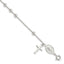 Beaded Rosary Station Bracelet in Sterling Silver, 4mm, 7.5 Inch - Sophia Jewelers
