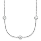 Sterling Silver Rhodium-plated 11-Station CZ Polished Necklace