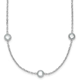 Sterling Silver Rhodium-plated 16-Station CZ Polished Necklace