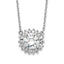 Sterling Silver Rhodium-plated CZ With 2in ext. Fancy Necklace