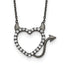 Ruthenium Devil Heart Cubic Zirconia Necklace in Sterling Silver, 16 Inch - Sophia Jewelers