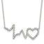 Sterling Silver Polished CZ Heartbeat 18in Necklace