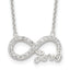Cubic Zirconia Infinity Love Necklace in Sterling Silver, 18 Inch - Sophia Jewelers