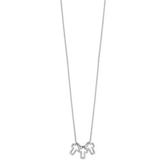 Sterling Silver Rhodium-plated 18in 3-Cross Necklace