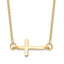 Sideways Cross Necklace in Gold-Plated Sterling Silver, 16 Inch - Sophia Jewelers