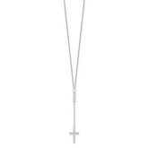 Sterling Silver CZ 16in Cross Necklace