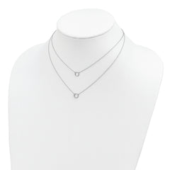 Sterling Silver Rhodium-plated CZ Circles 16in With 2in ext Necklace