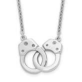 Sterling Silver Rhodium-plated Handcuff Necklace
