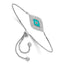 Cubic Zirconia Blue Enamel Eye Bracelet in Sterling Silver, 26mm Adjustable - Sophia Jewelers