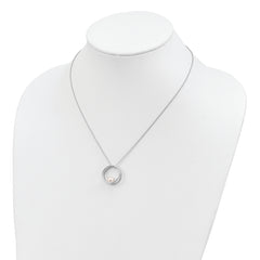 Sterling Silver Rhodium-plated 7-8mm White Round Freshwater Cultured Pearl 18 inch Necklace