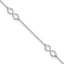 Sterling Silver Rhodium-plated Infinity 9 inch Plus 2 inch extender - Total 11 inch Anklet