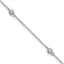 Sterling Silver Rhodium-plated Bezel CZ 5-Station 9 inch Plus 2 inch Extender - Total 11 inch Anklet