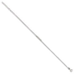 Sterling Silver Beaded 2-Strand 9 inch Plus 1 inch Extender - Total 10 inch Anklet