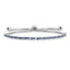September Blue Cubic Zirconia Bracelet in Sterling Silver, 1.55mm Adjustable - Sophia Jewelers