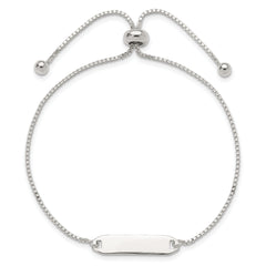 Sterling Silver Polished Bar Adjustable Bracelet