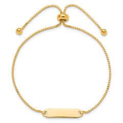 Sterling Silver Gold-tone Polished Bar Adjustable Bracelet