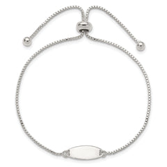 Sterling Silver Polished Bar Adjustable Bracelet