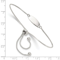 Sterling Silver Polished Bar Adjustable Bracelet