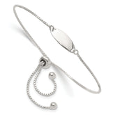 Sterling Silver Polished Bar Adjustable Bracelet