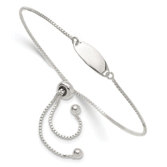 Sterling Silver Polished Bar Adjustable Bracelet