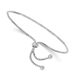 Sterling Silver Rhodium-plated CZ Bar Adjustable Bracelet