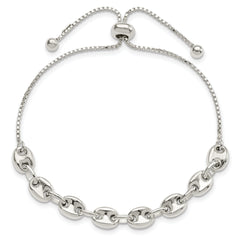 Sterling Silver Polished Link Adjustable Bracelet