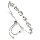 Sterling Silver Polished Link Adjustable Bracelet
