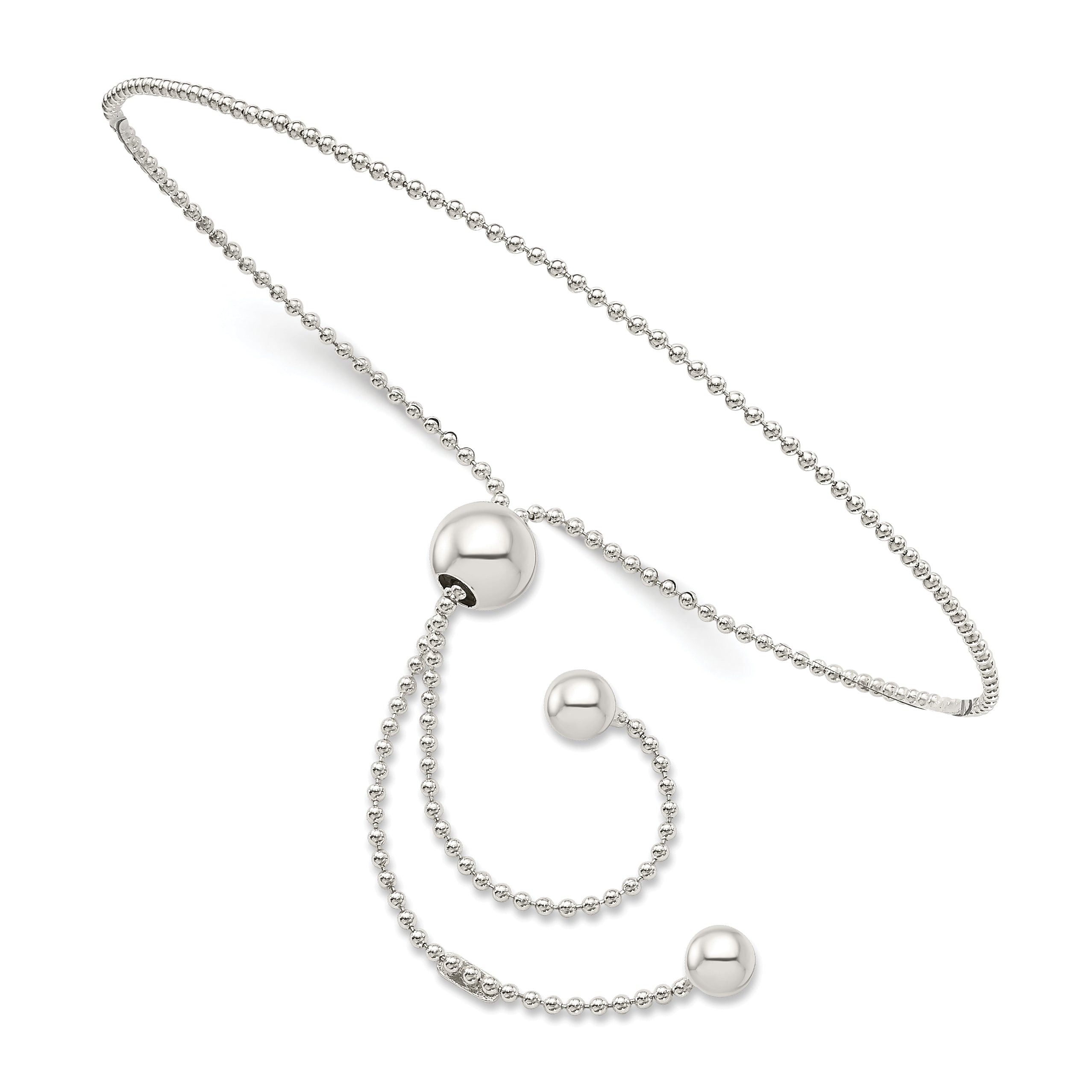 Sterling Silver Beaded Adjustable Bracelet