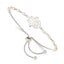 Sterling Silver Hamsa With Simulated Pearl Adjustable Bracelet