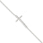 Cubic Zirconia Cross Bracelet in Sterling Silver, 12.14mm Textured, 7 Inch - Sophia Jewelers