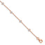 Sterling Silver Rose-tone With .75in ext. CZ Heart Bracelet