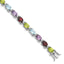 Oval Multi-Gemstone Bracelet in Sterling Silver, 7.5 Inch - Sophia Jewelers