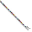 Multi-Gemstone Tennis Bracelet in Sterling Silver, 7.5 Inch - Sophia Jewelers
