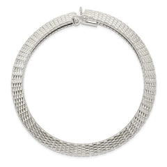 Sterling Silver 5.5mm Textured Knife-edge 7.5in Bracelet