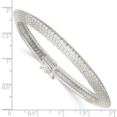 Sterling Silver 5.5mm Textured Knife-edge 7.5in Bracelet