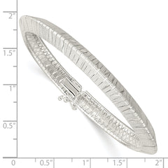 Sterling Silver 6.5mm Diamond-cut Knife-edge 7.5in Bracelet