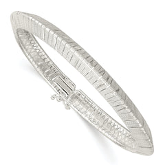 Sterling Silver 6.5mm Diamond-cut Knife-edge 7.5in Bracelet