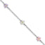 Sterling Silver RH-plated Enameled Flower With .75in Ext. Children's Bracelet
