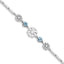 Sterling Silver RH-plated Crystal Snowflake With 1in ext Bracelet
