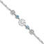 Blue and Clear Crystal Snowflake Bracelet in Sterling Silver, 6.5 Inch - Sophia Jewelers