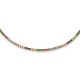 Prizma Sterling Silver Gold-tone 14K Flash Gold-plated 12 inch Colorful CZ Choker with 3 inch Extender