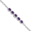 Rhod-Plat Amethyst Bracelet in Sterling Silver, 8.8mm, 8 Inch - Sophia Jewelers