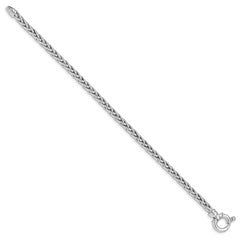 Sterling Silver Rhodium Plated Polished Woven Link Bracelet